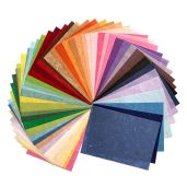 50 Sheets Mixed Colors A4 Thin Natural Fiber Mulberry Paper for Art Tissue Washi Craft and DIY Projects
