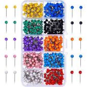 500 Multi-Color Push Pins for Bulletin Boards - Round Head Tacks in 10 Assorted Colors, Perfect for Fabric Marking