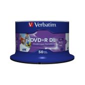 Verbatim 43703 50 Pack DVD+R 8X Double Layer Printable - High-Quality Blank Discs for Archiving & Backup