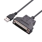 5FT USB to RS232 DB25 Serial Adapter Cable for Barcode Printer Scanner with CP2102 Chip