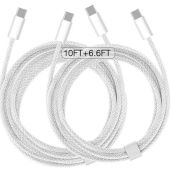 6/10 Ft USB C to USB C Fast Charger for iPad Pro 12.9, iPad Air 5/4, Mini 6 & More - High-Speed Charging Cable