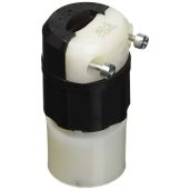 Leviton 5269-C 15 Amp Connector: Industrial Grade Straight Blade, Grounding, Black-White