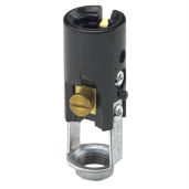 Leviton 10025 Keyless Candelabra Base Lampholder - Black Phenolic, Single Circuit, Back Wired