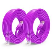 Maximm Cat 6 Ethernet Cable 25 ft (2-Pack) - High-Speed 10Gbps Network Cable, UTP, 550MHz - Purple Patch Cable for Fast Internet