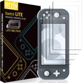 Orzly Tempered Glass Screen Protector for Nintendo Switch Lite 2019 - 4 Pack, Easy Install, Anti-Scratch, No Bubbles