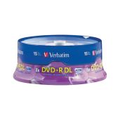 Verbatim DVD+R DL 8.5GB 8X AZO - 15 Pack Spindle with Branded Surface - High-Quality Dual Layer Discs