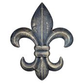 "8" Metal Fleur De Lis Wall Plaque - Rustic Creole Tuscan Decor in Weathered Bronze"