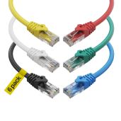 Cat6 Ethernet Cable 3 Feet (6 Pack) - High-Speed UTP RJ45 Network Patch Cords for Reliable Internet Connection