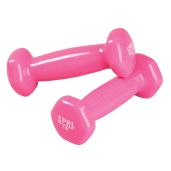 SPRI Deluxe Pink Vinyl Coated Dumbbell Set - 1 lb Hand Weights for Home & Gym Strength Training