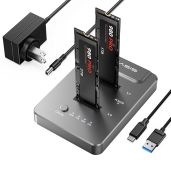 ACASIS NVMe M.2 Duplicator: Dual-Bay Offline Clone USB-C Dock for M2 SSDs - Fast & Efficient Data Transfer