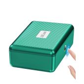 Secure Your Valuables: AICase Biometric Fingerprint Storage Box for Home, Car & Travel - Portable Safe with Combination Lock