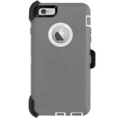 Buy AICase iPhone 6 Plus/6S Plus Case - Rugged Shockproof Cover with Built-in Screen Protector (Grey/White)