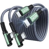 AINOPE 240W USB C to USB C Cable 6.6ft - Fast Charging Right Angle Charger for iPhone 16, MacBook Pro, iPad Pro, Samsung S24