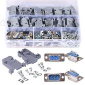 ANMBEST 15PIN VGA Solder Connector Kit: 10 Male & 10 Female RS232 Breakout Boards with Case