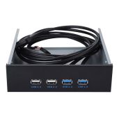 "ASHATA 5.25" Front Panel with 4 USB Ports - Multifunction Optical Drive Bay for Windows XP, 7, 10"