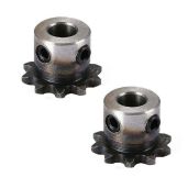 Acxico 2Pcs 8mm Bore 10T Metal Pilot Motor Gear Sprocket for Roller Chain Drive