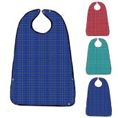 Adult Bibs for Eating 3 Pack Washable Reusable Waterproof Clothing Protector with Crumb Catcher for Seniors Unisex 30L x 19.5W