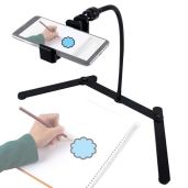 Adjustable Tripod with Phone Holder: Perfect Overhead Mount for Live Streaming, Online Teaching, and Crafting Demos