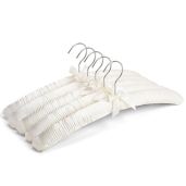Amber Home 5 Pack Ivory Satin Padded Hangers - Anti-Slip Cushioned for Sweaters & Dresses