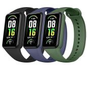 Amzpas TPU Bands for Amazfit Band 7 - 3 Pack Soft, Breathable & Adjustable Wristbands for Men & Women