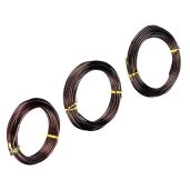 Antrader Bonsai Training Wire Set,Anodized Aluminum Wire 2.5mm 3.0mm 4.0mm Training Wire for Bonsai Trees,3 Sizes 100g,Brown