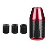 Aramox Universal Carbon Fiber Gear Shift Knob - Red Automatic Stick Head Accessory