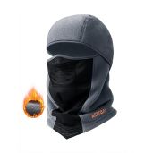 AstroAI Balaclava Ski Mask Winter Fleece Thermal Face Mask for Men Women Windproof Breathable Cold Weather Gear Grey M 21.5-23 Inches