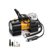 AstroAI Portable Tire Inflator: 150 PSI Air Compressor with LED Light for Cars, Bikes & Motorcycles