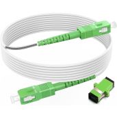 (10ft 3m) SC APC to SC APC Fiber Optic Internet Cable, Armored Fiber Patch Cable, OS2 Single Mode Fiber Optical Patch Cord, Simplex - 9 125um, LSZH