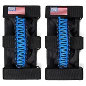 BESTAOO 2 x Roll Bar Grab Handles Paracord Grip Handle for Jeep Wrangler YJ TJ JK JL & Gladiator JT 1955-2022 UTV ATV, Fit for 2 to 4-inch Roll Bars, Upgrade Metal Buckle (Blue)