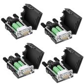 Buy BIFALE DB9 Breakout Connector - 4 Male RS232 D-SUB Serial Adapter with Case & Long Bolts | 9 Pin Terminal Board