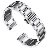BINLUN Thick Stainless Steel Watch Band - Heavy Polished Matte Finish, 16mm Replacement Strap for Men & Women