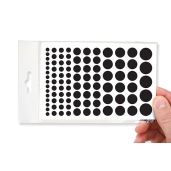 95-Pack Low-Tack Webcam Covers | 5 Sizes of Black Vinyl Stickers for Privacy | Restickable & Easy to Use