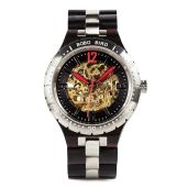 BOBO BIRD Mens Wooden Automatic Mechanical Watch Luxury Multifunction Business Style Black