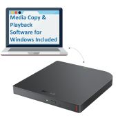 BUFFALO MediaStation 6X Portable Blu-ray Drive: USB-C, Plays & Burns Blu-rays, DVDs, CDs for PC/Mac Laptops & Desktops