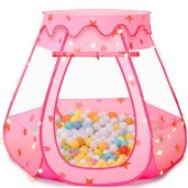 Baby Ball Pit for Toddler Pink Tent with Star Lights Indoor Outdoor Play Tent for Kids Birthday Gifts No Balls