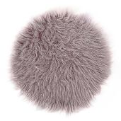 Baby Photo Props Faux Fur Round 23.6 Inch Soft Blanket for Boys and Girls Studio Photography Grey Sand
