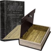 "Barska Large Antique Book Lock Box with Key - Secure Storage, 8.75" x 2.75" x 13", Stylish Black Design"