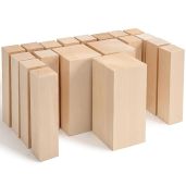 BeaverCraft BW19 Basswood Carving Blocks 19PCS Unfinished Wood Blocks Set for Creative Crafts
