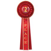 Beistle 2nd Place Deluxe Rosette: Premium Awards Ribbon for Celebrations & Competitions