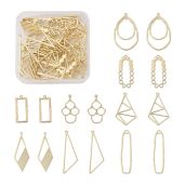Bestewelry Alloy Geometric Open Back Bezel Frame Big Pendants Bezel Blank Trays Open Back Frame Pendants for DIY Crafts Resin Jewelry Making