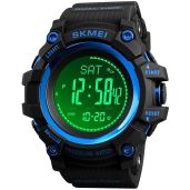 Big Face Mens Outdoor Sports Army Watch with Pedometer Altimeter Barometer Compass and Thermometer in Blue