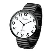 Shop Blekon Super Large Face Stretch Band Watch - Japanese Movement PC21J in Gunmetal | Trendy Fashion Timepiece