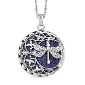 Blue Sandstone Necklaces for Women Dragonfly Trendy Beachy Jewelry Pendant Necklace 20 Inch Perfect Anniversary Birthday Gifts
