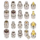Boobrie 20PCS RF Coaxial Connector Kit: UHF, SMA, BNC, N, F Adapters - Female & Male Coaxial Connectors