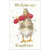 Bothy Threads Cross Stitch Christmas Card Kit Christmas Quackers for Festive Crafting and Holiday Cheer