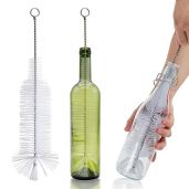 Premium Bottle Brush for Narrow Neck Wine, Beer, Soda & Long Cups - Perfect Cleaning Tool (White + 1PC)
