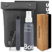 Boundless Audio Vinyl Record Cleaning Kit 5 in 1 Includes Velvet Brush Stylus Cleaner Solution Nylon Brush and Storage Bag
