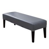 CALIDAKA PU Leather Bench Cover - Elastic, Washable & Stretchable Protector for 42-54 Inch Benches (Grey)