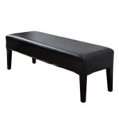 CALIDAKA PU Leather Bench Cover - Elastic, Washable & Removable Protector for 42-54 Inch Benches (Black)